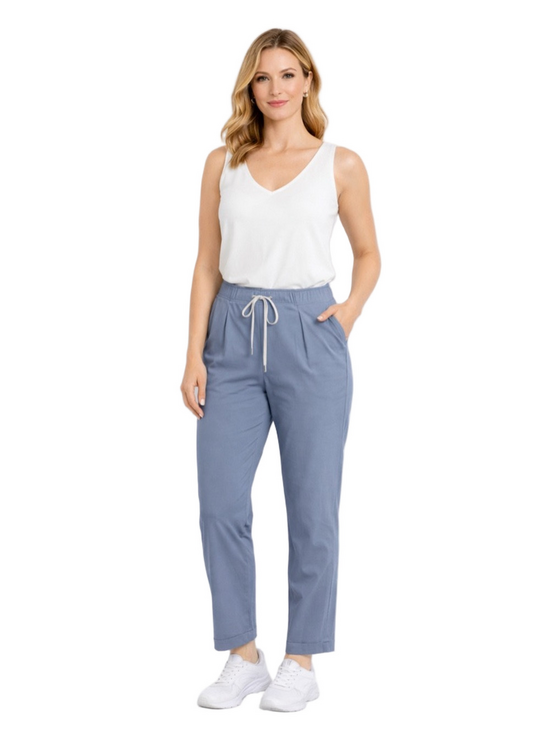 NY Collection Pants - NY collection will blue drawstring jogger pants